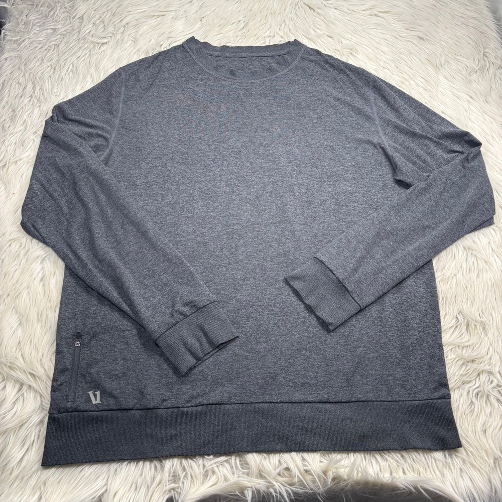 Vuori Men's XL XXL Gray Ponto Performance Crew Pullover Gym Athleisure